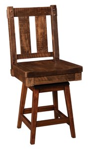 Dutton Rough Sawn Wood Counter and Bar Stool with Swivel