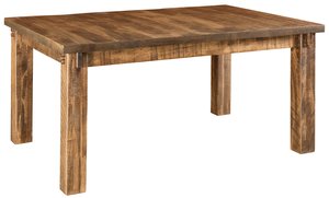 42" x 66" Dutton Rough Sawn Wormy Maple Wood Leg Table - Quick Ship