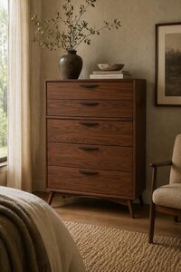 Kirtland Mid-Century Modern 5 Drawer Chest of Drawers