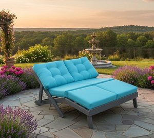 Caribbean Poly Upholstered Chaise Outdoor Daybed