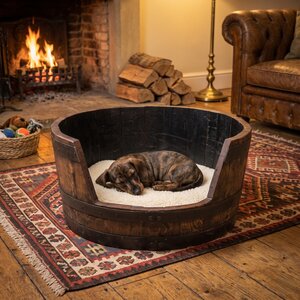 Rustic Barrel Dog Bed