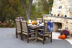 Leisure Lawns Seven Piece Garden Poly Dining Set - Quick Ship