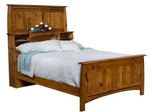 Colorado Springs Mission Panel Bed with Tall Bookcase Headboard