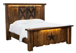 Vandella 72" High Headboard Rustic Rough Sawn Maple Wood Bed