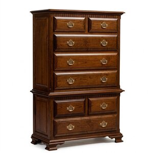Rosemary Traditional Solid Wood Chest on Chest of Drawers