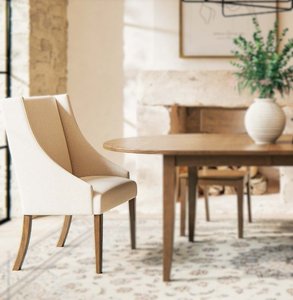 West Falls Upholstered Wingback Dining Arm Chair - Quick Ship