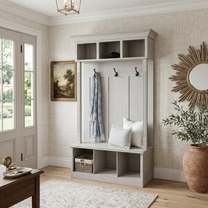 Handcrafted Claremore Hall Seat with Cubbies for Entryway