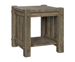 Dutton Rustic Wood End Table