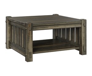 Dutton Rustic Wood Square Coffee Table