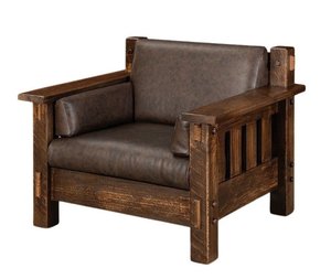 Dutton Rough Sawn Wood Living Room Lounge Arm Chair