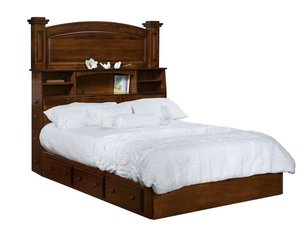 William High Bookcase Platform Bed with Storage