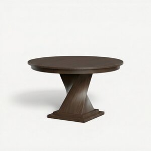 Solid Wood Oxnard Twisted Single Pedestal Table - Modern Style