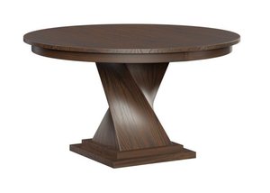 Solid Wood Oxnard Twisted Single Pedestal Table - Modern Style
