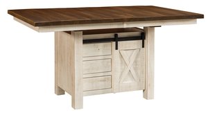 Dutton Rustic Rough Sawn Wood Cabinet Dining Table