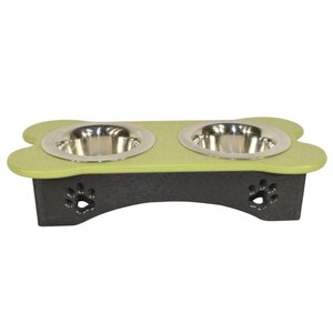 Poly Elevated Double Bowl Small Dog Food Diner, 2 Cups