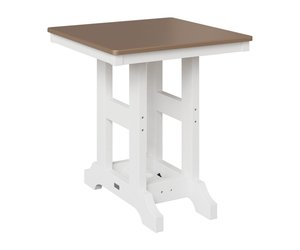Berlin Gardens Poly Classic 28" Square Outdoor Dining Table with Hammered Top - Choose Height