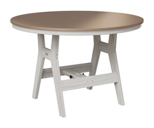 Berlin Gardens Poly Harbor 48" Round Outdoor Dining Table with Hammered Top - Choose Height