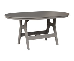 Berlin Gardens Poly Harbor 44" x 64" Oblong Outdoor Dining Table with Hammered Top - Choose Height