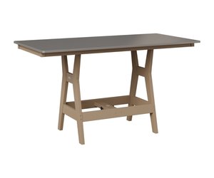 Berlin Gardens Poly Harbor 33" x 66" Outdoor Dining Table with Hammered Top - Choose Height