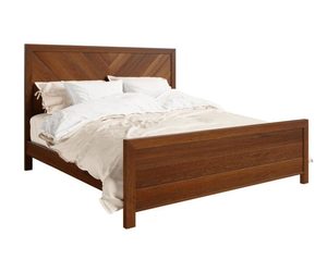 Solid Wood Herringbone Contemporary Bed