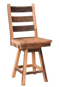 Reclaimed Barnwood Ladderback Swivel Counter and Bar Stool