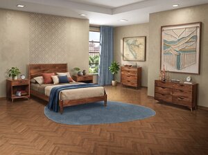 Amish Kirtland Mid-Century Modern 5-Piece Bedroom Furniture Set