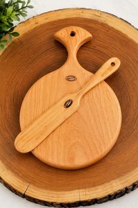 American Made Maple Wood Cutting Board and Wood Knife Gift Set In-Stock