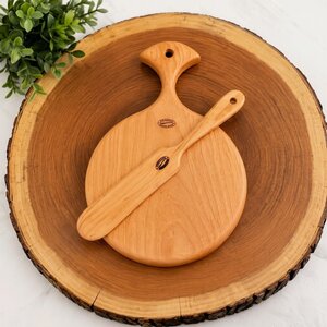 American Made Maple Wood Cutting Board and Wood Knife Gift Set In-Stock
