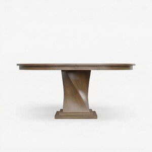 54" Maple Wood Oxnard Modern Single Pedestal Extension Dining Table - Quick Ship