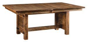 Handcrafted Myakka Rustic Rough Sawn Wood Trestle Dining Table