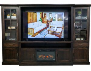 Hyde Park Electric Fireplace Entertainment Center Wall Unit - DutchCrafters Exclusive