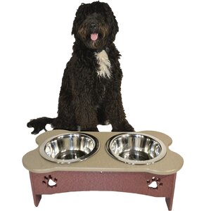 Poly Lumber Large Raised Dog Bowl Feeder 8 Cups