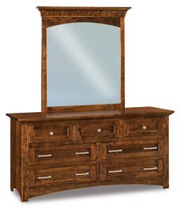 Broderick Custom Hardwood 7-Drawer Dresser with Optional Beveled Mirror