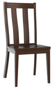 Benson Double Slat Dining Chair in Brown Maple Wood - Quick Ship