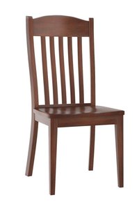 Logan Slat Back Dining Chair in Brown Maple Wood - Quick Ship