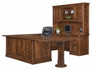 Rivenspire U-Shape Desk with Optional Hutch Topper