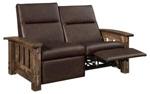 Dutton Rough Sawn Maple Mission Wall Hugger Reclining Loveseat