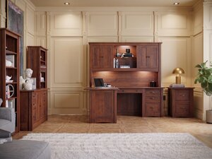Amish Timberleaf Mission Solid Wood Office Furniture Set