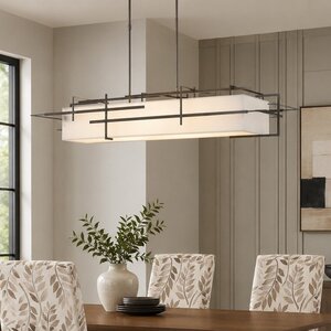 American Made Hubbardton Forge Etch Modern Linear Pendant Chandelier