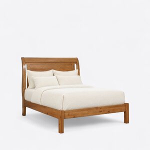Arizona Handcrafted Solid Wood Sleigh Bed with Low Footboard