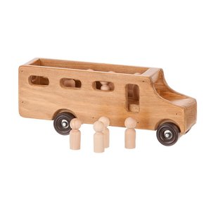 Small Wooden Toy School Bus with Little People In-Stock