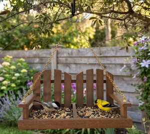 Handcrafted Poly Lumber Adirondack Porch Swing Bird Feeder