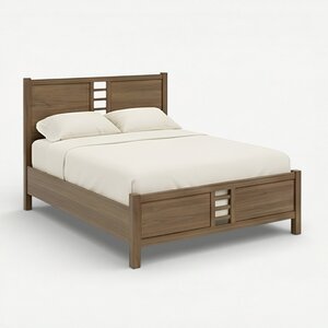 Sable Modern Farmhouse Panel Bed with Cutouts