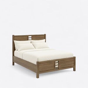 Sable Modern Farmhouse Panel Bed with Cutouts