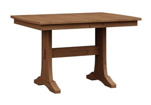 South Padre 36" x 54" Brown Maple Wood Trestle Dining Table - Quick Ship