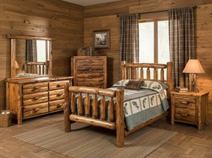 Rustic Log Cabin Bedroom Set - Quick Ship