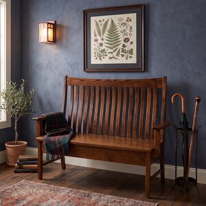 Handcrafted Cushing Mission Entryway Storage Bench