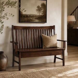 Handcrafted Cushing Mission Entryway Storage Bench