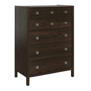 Sable Oak Wood Modern Farmhouse 5-Drawers Chest of Drawers - Quick Ship