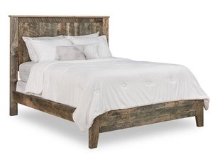 Galena Rustic Rough Sawn Wood Panel Bed - Quick Ship